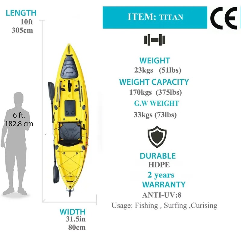 Kayak da Pesca Monoposto da 3  - Fishing Kayak Paddle recensione e prezzo